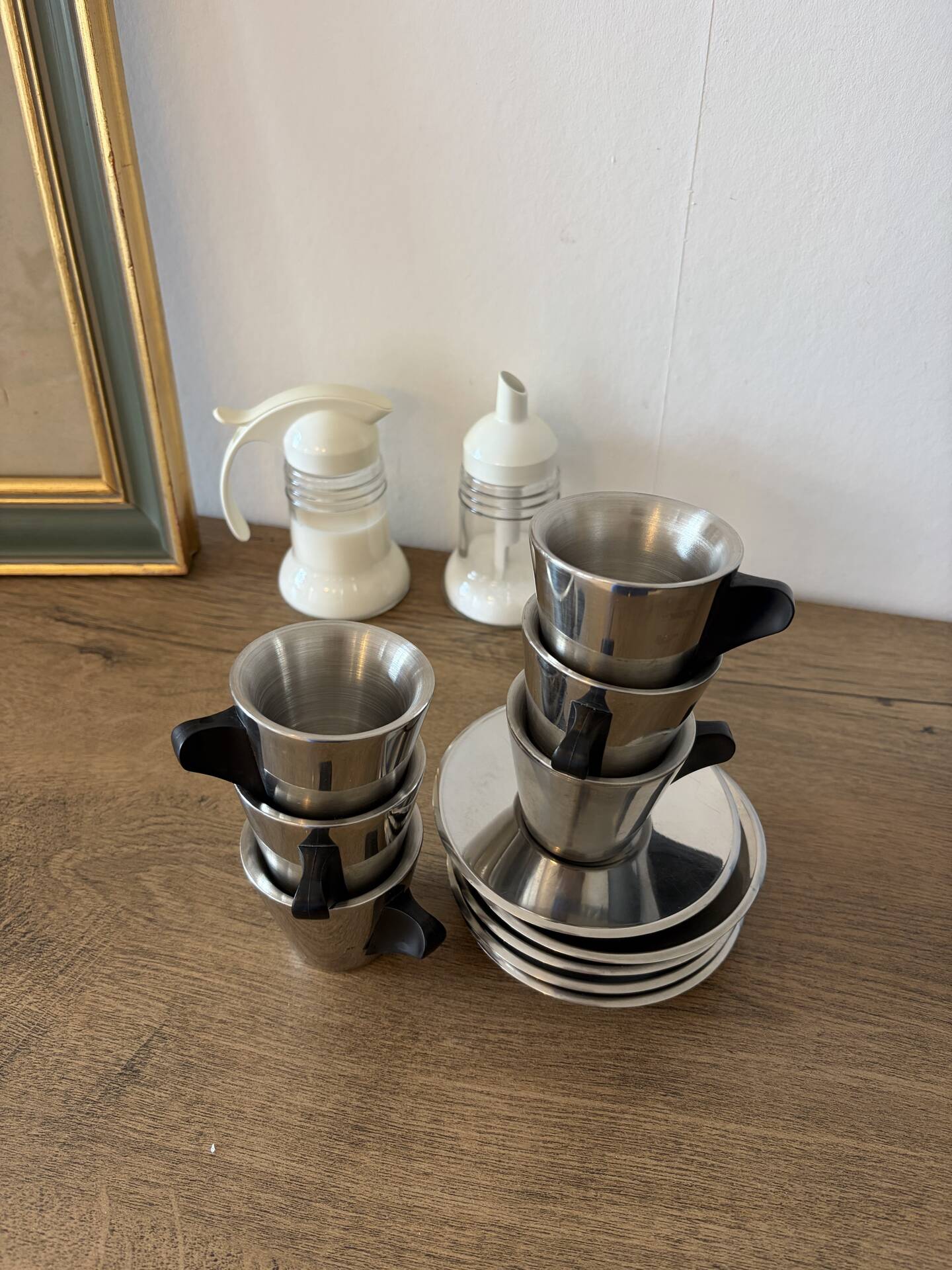 Ikea trivsel vintage 90s espresso coffee service – stainless steel – set of