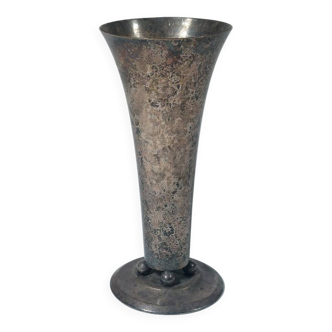 Patinated silver-plated metal vase Art Deco WMF Germany