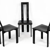Postmodern Set of ten leather dining chairs by Antonello Mosca for Ycami. I