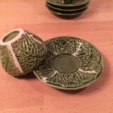 Ceramic cabbage tea set 4 cups teapot milk pot