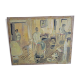 Oil painting on canvas "the bistro"