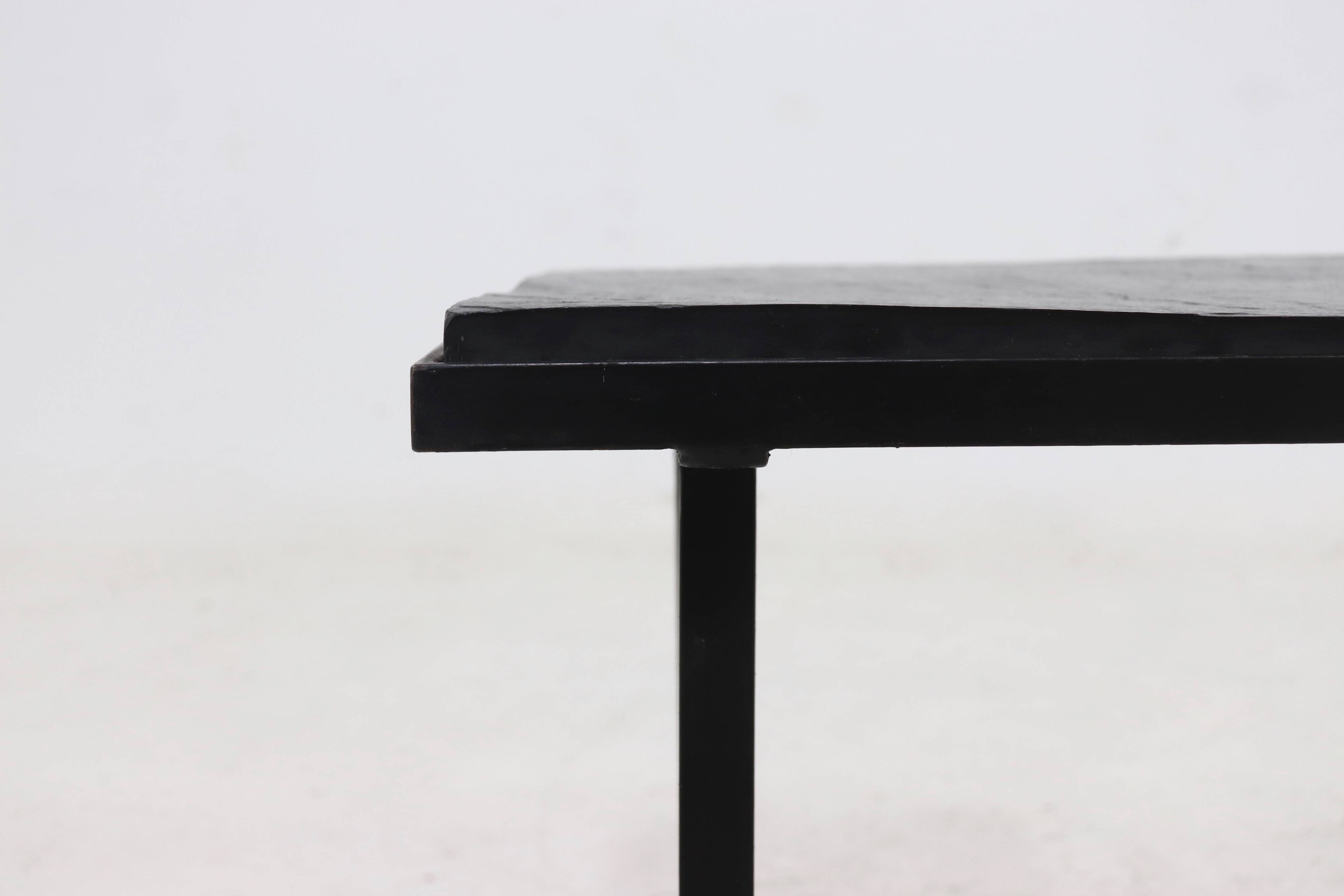 Minimalist Steel and Slate Side or Coffee Table 1960s