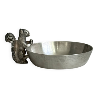 Metal cup with squirrel
