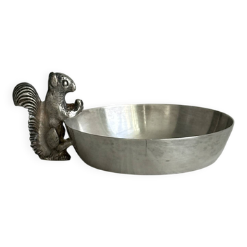 Metal cup with squirrel