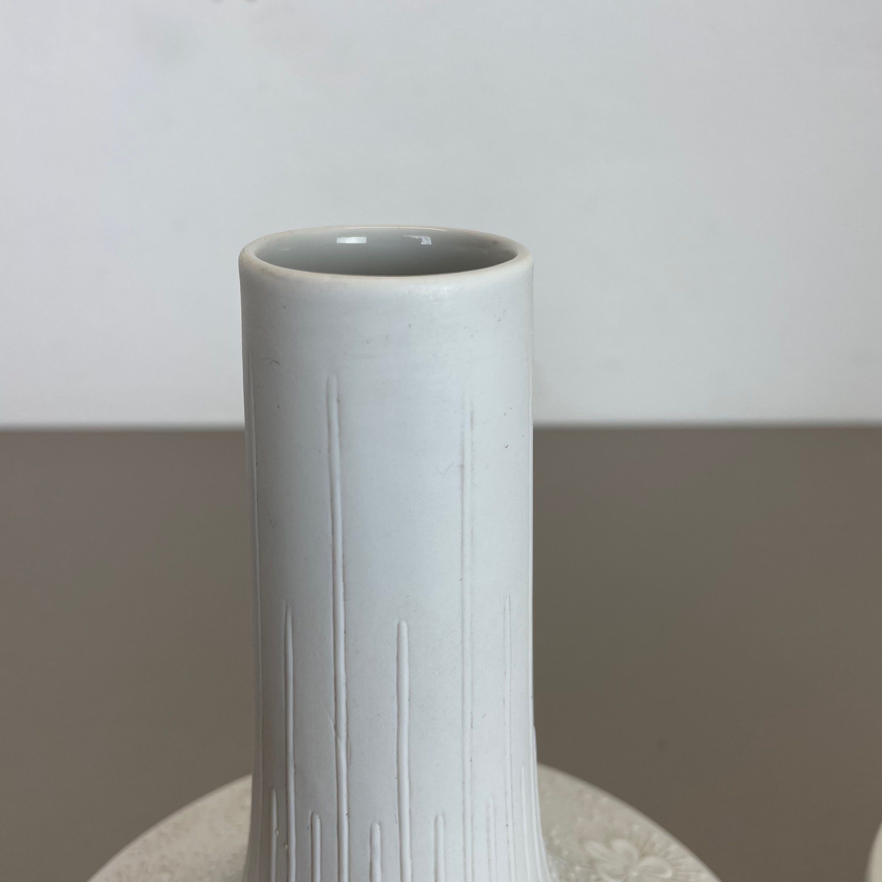 Set of 2 Op Art Biscuit Porcelain Ufo Vases by Edelstein Bavaria, Germany, 1970s