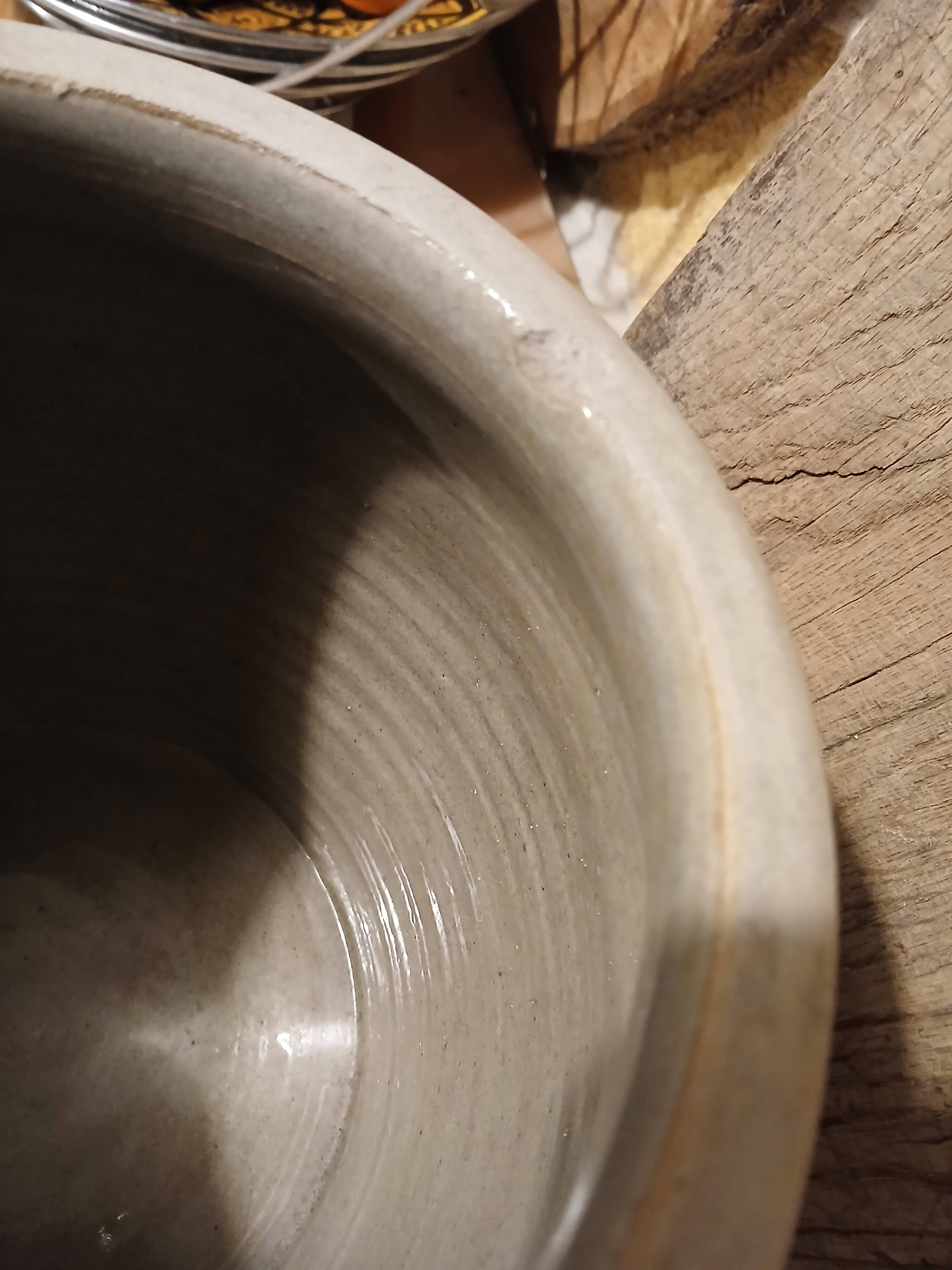 Old stoneware grease pot, gray Height 24.5 cm