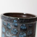 Helmut Scholtis West Germany Vintage Black Vase with Blue Dots