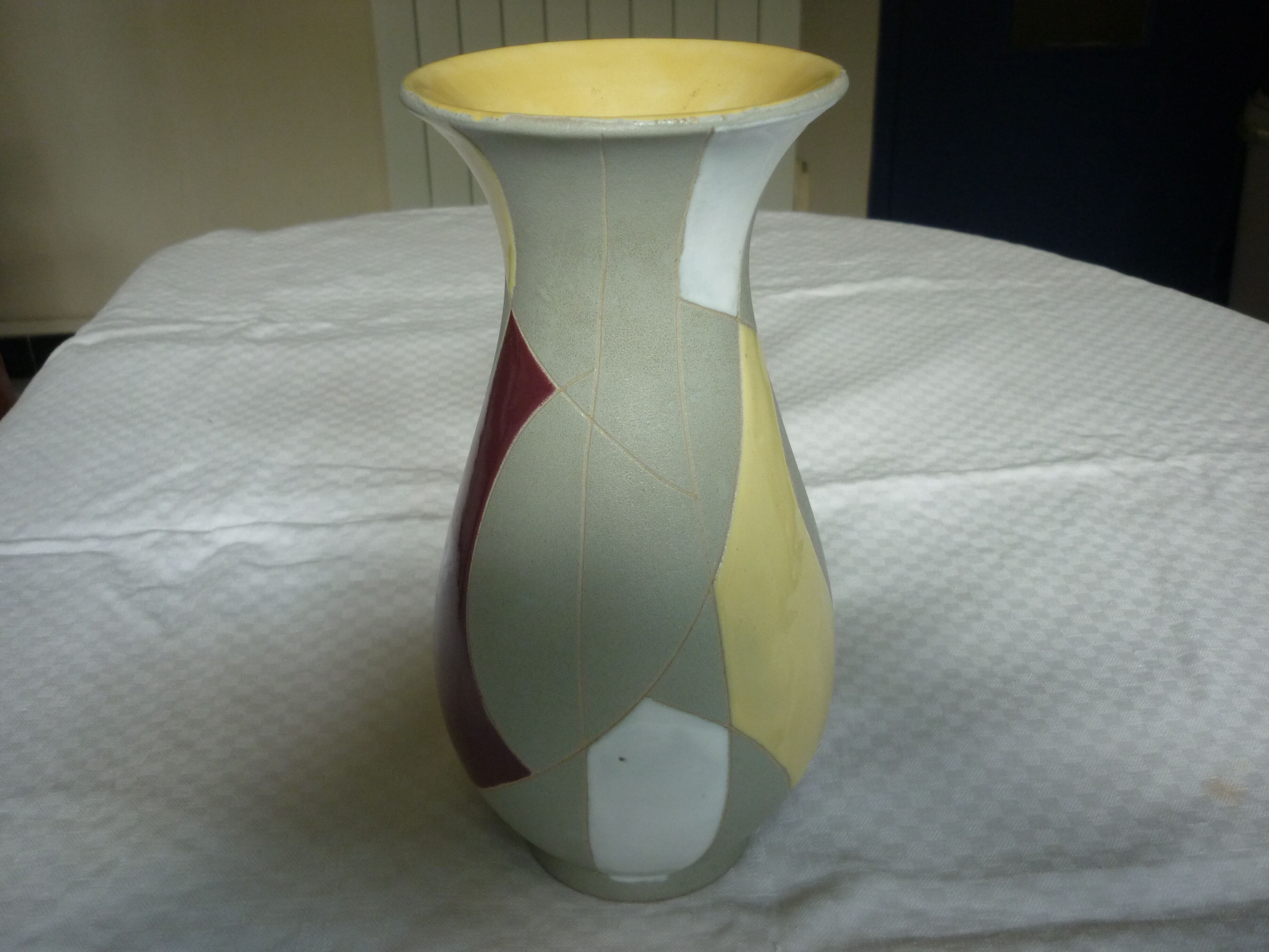 Vase en céramique vintage germany carreaux de couleurs