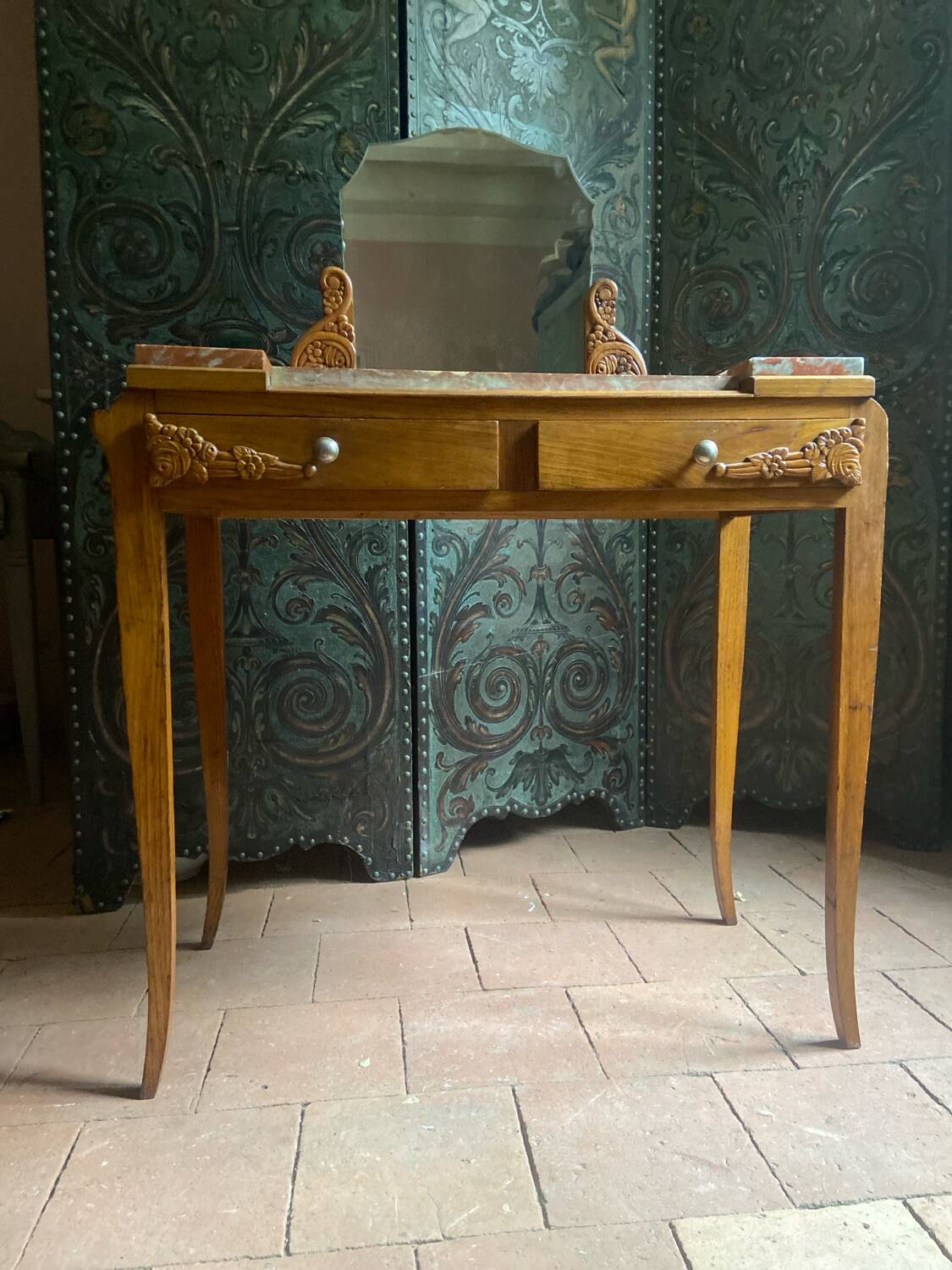 Art Deco dressing table in solid oak