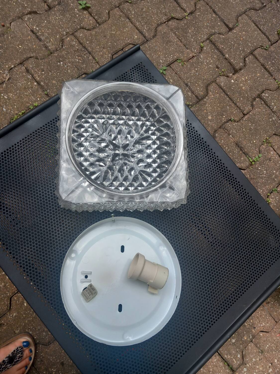 Paire de plafonnier en verre