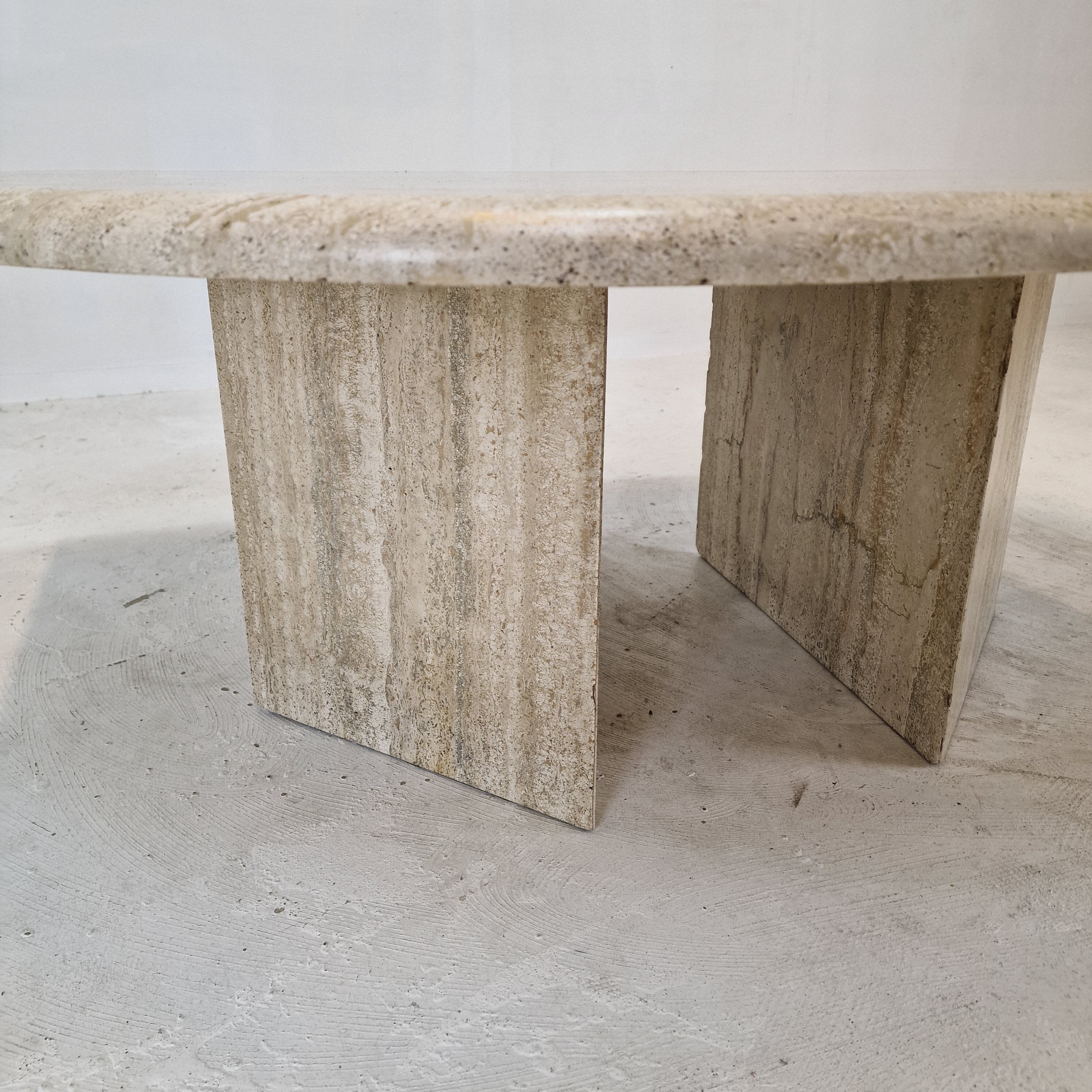 Italian travertine coffee table, 1980's