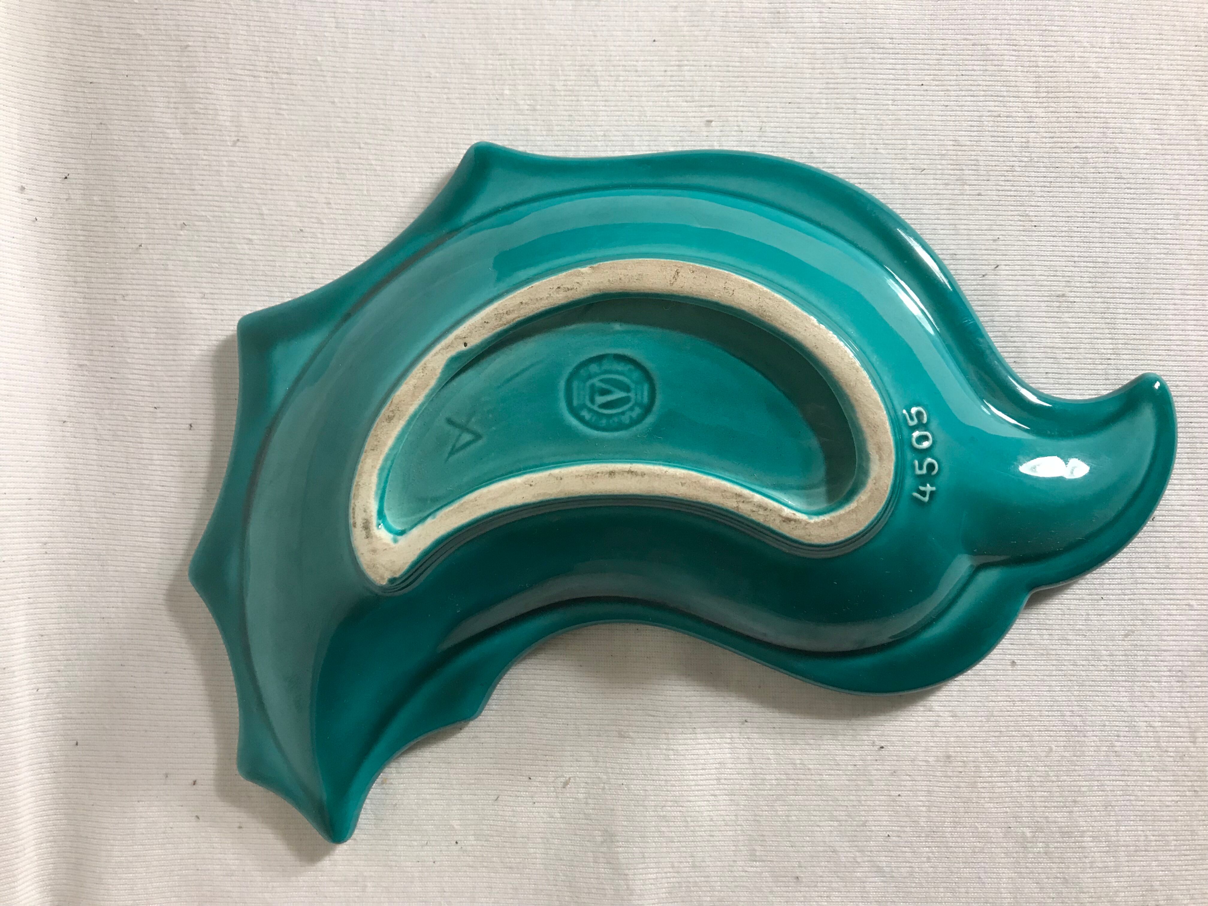 Vacuum former pocket vallauris green vintage ceramic