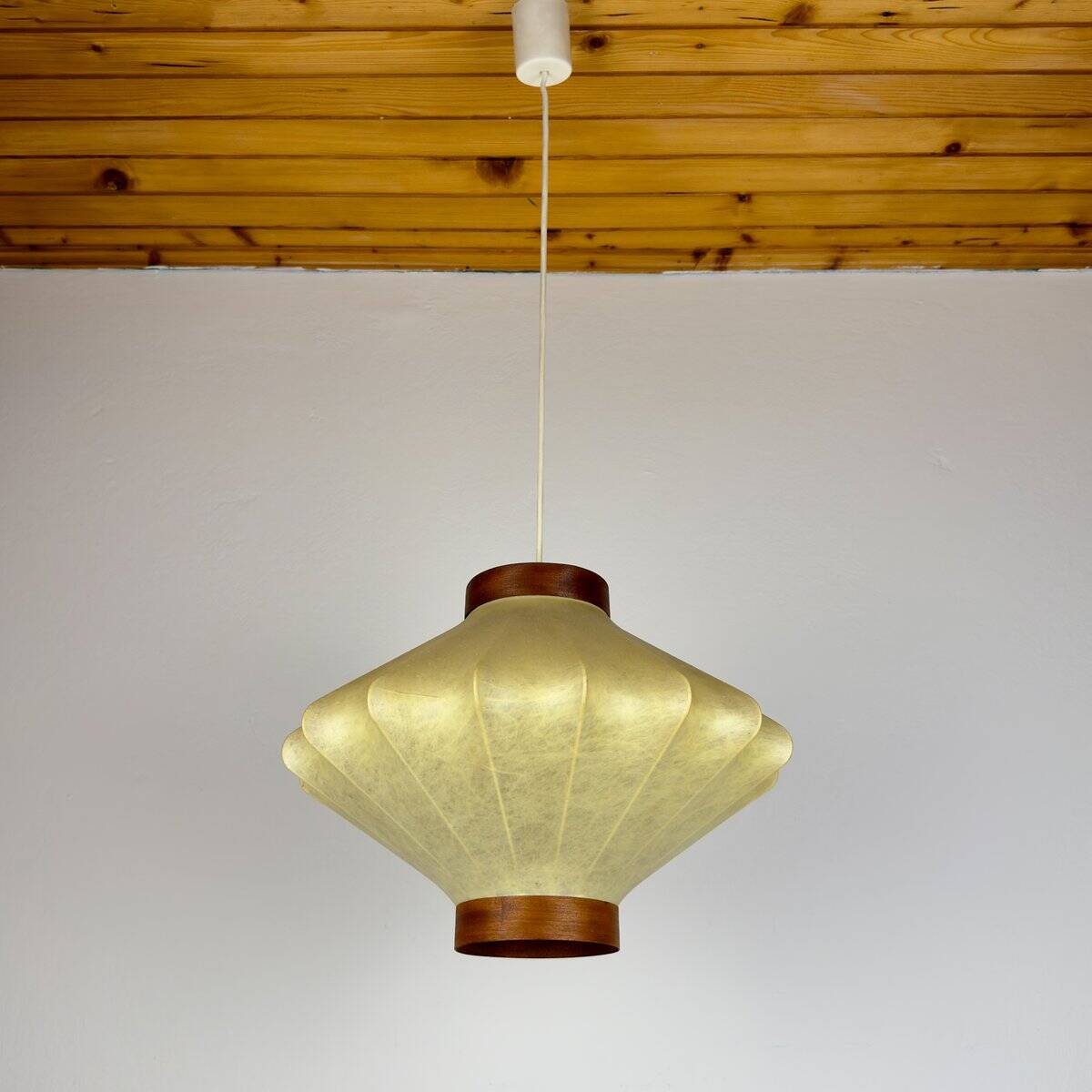 Mid-century modern Italian Cocoon pendant lamp from the 1960s.