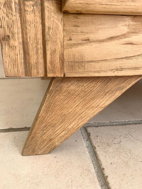 Vintage rag picker in raw wood