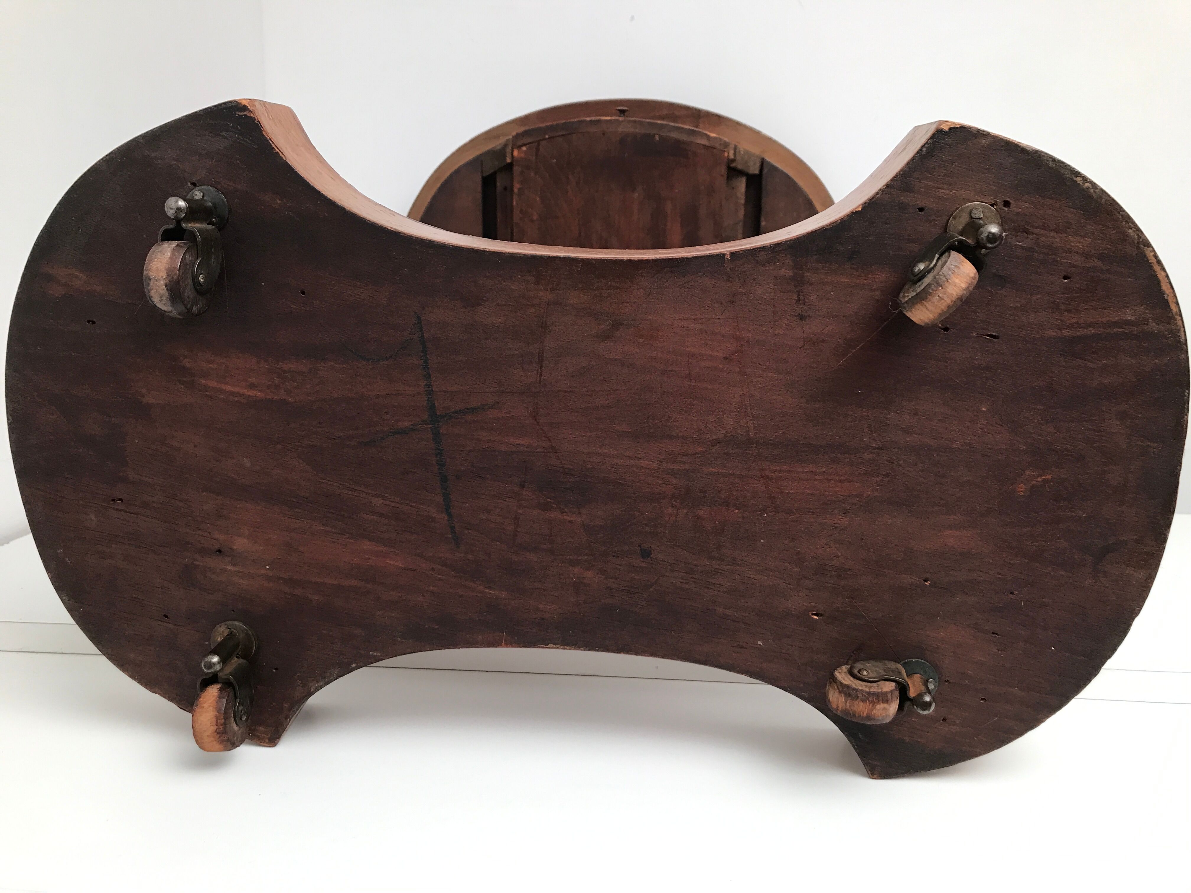 19th-century vintage lyre table