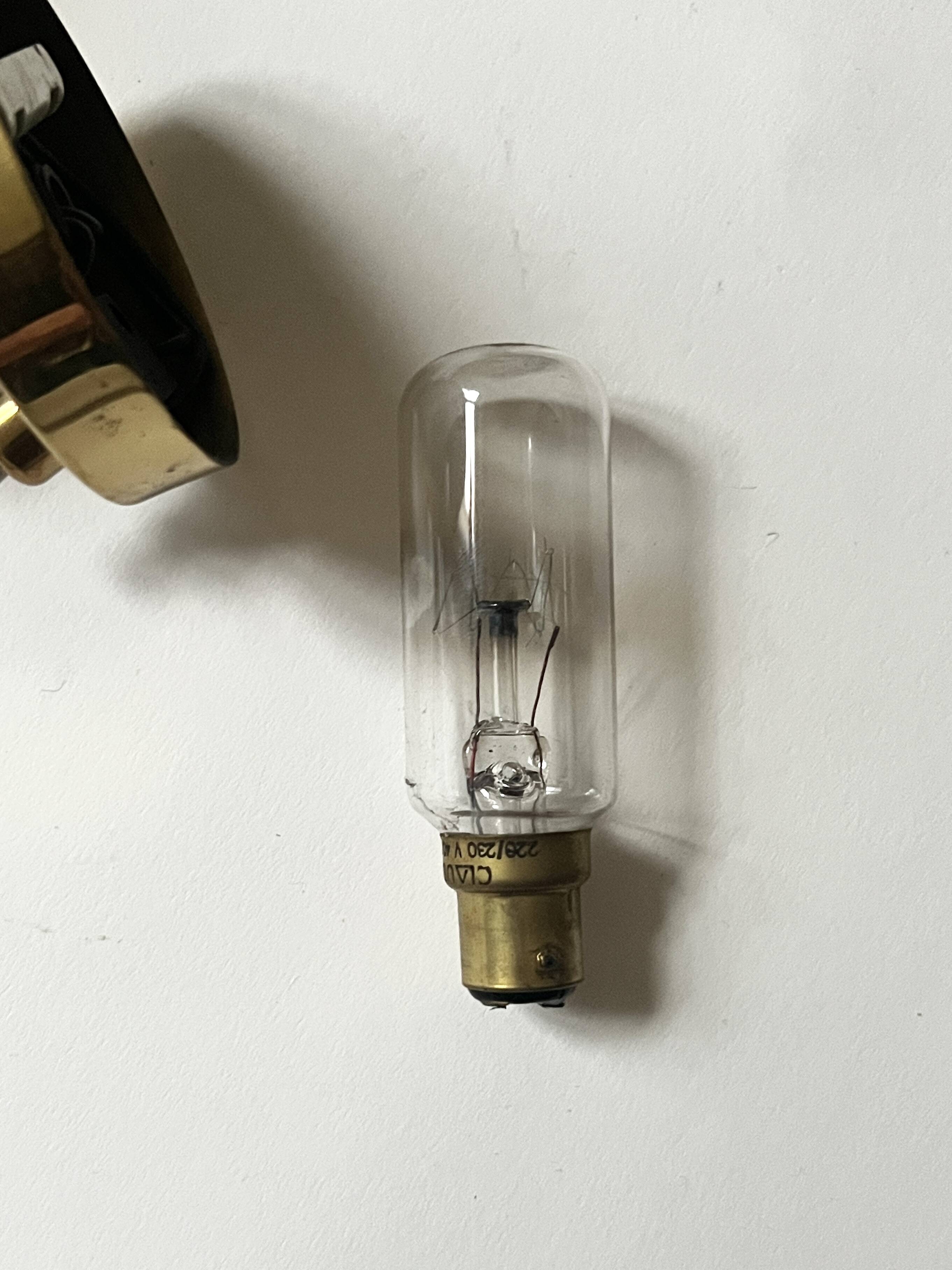 Brass and white opaline glass wall light, Arlus design 1950.