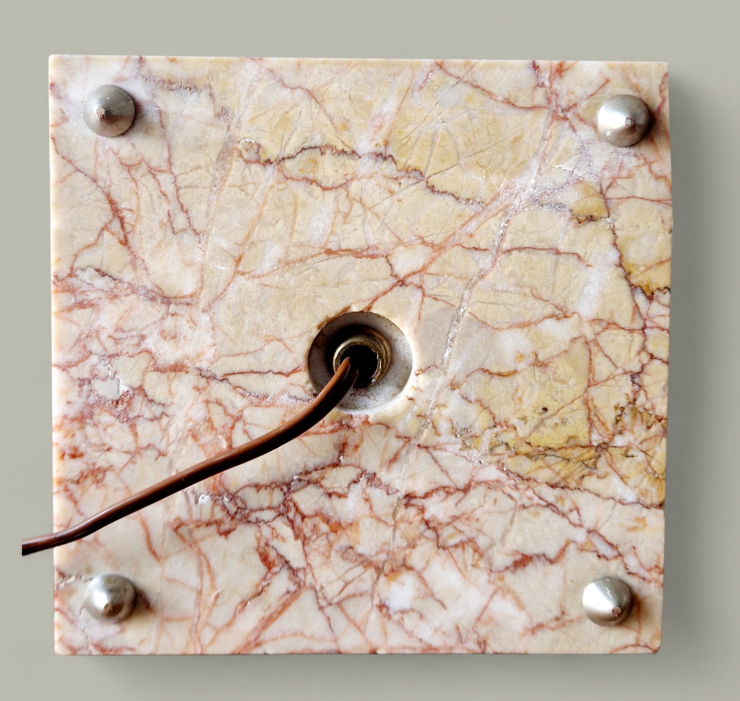 Sculptural lamp in marble and chrome - Modernist Art Deco style