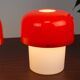 Set of 2 Space Age Orange Meblo Mushroom Table Lamps, Guzzini, 1970s