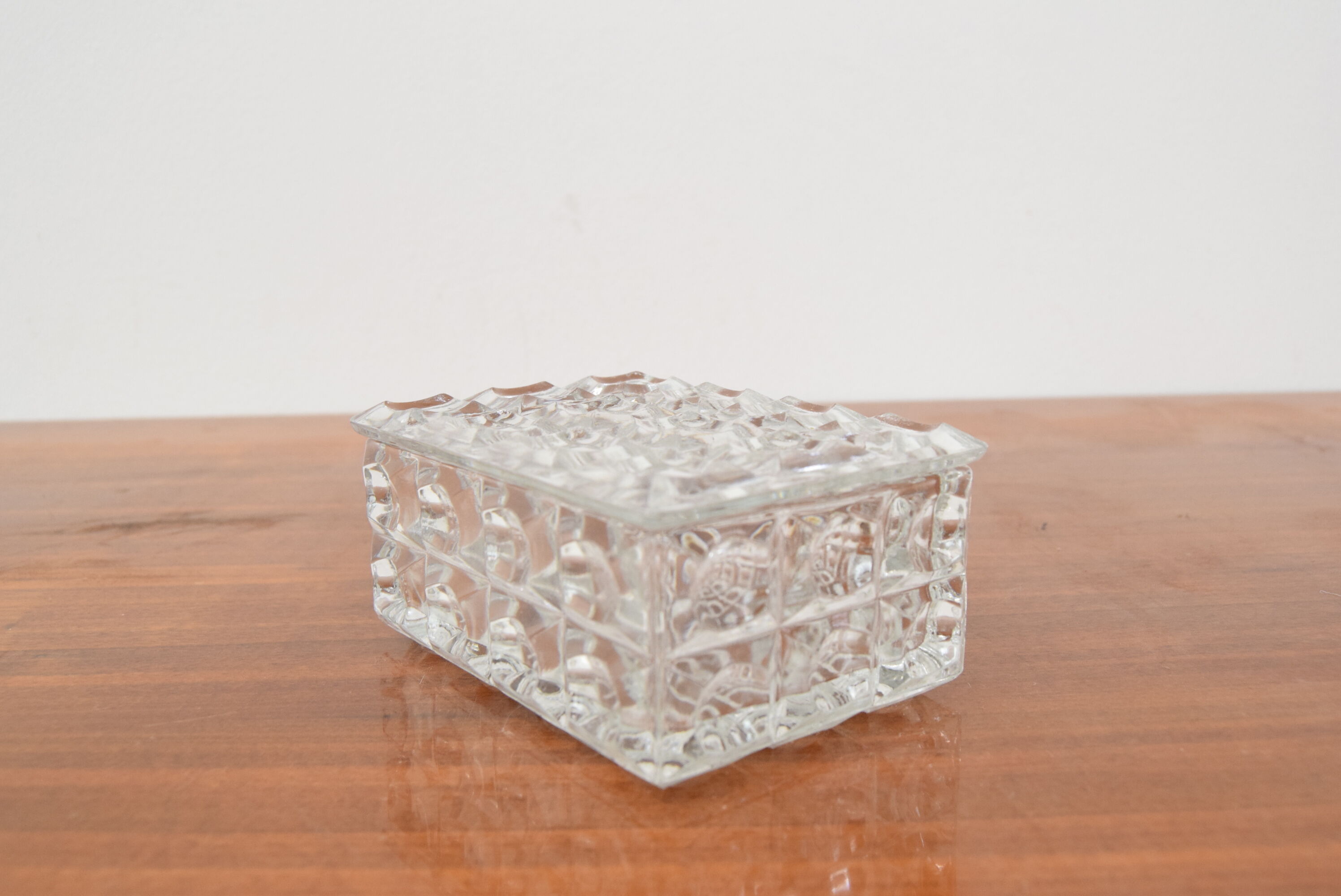 Mid-century glass sugar bowl/bohemia crystal,1960's.