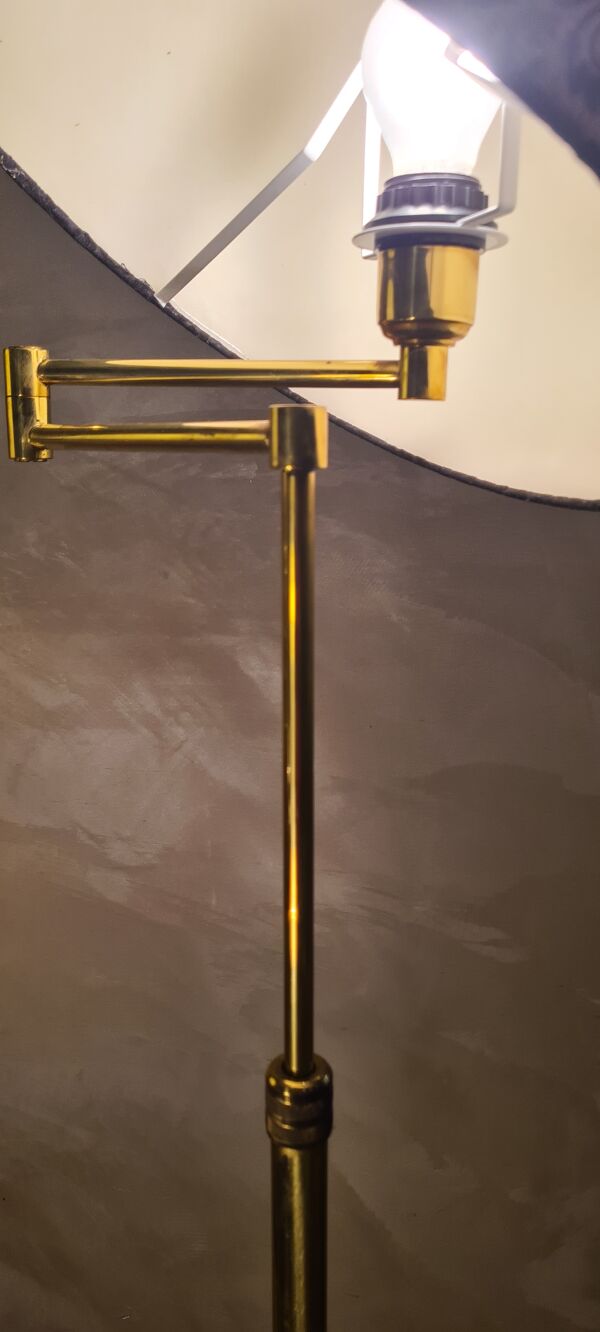Lampadaire chrome or liseuse deluxe sur pied vintage 1980  reglable   hauteur   et inclinable