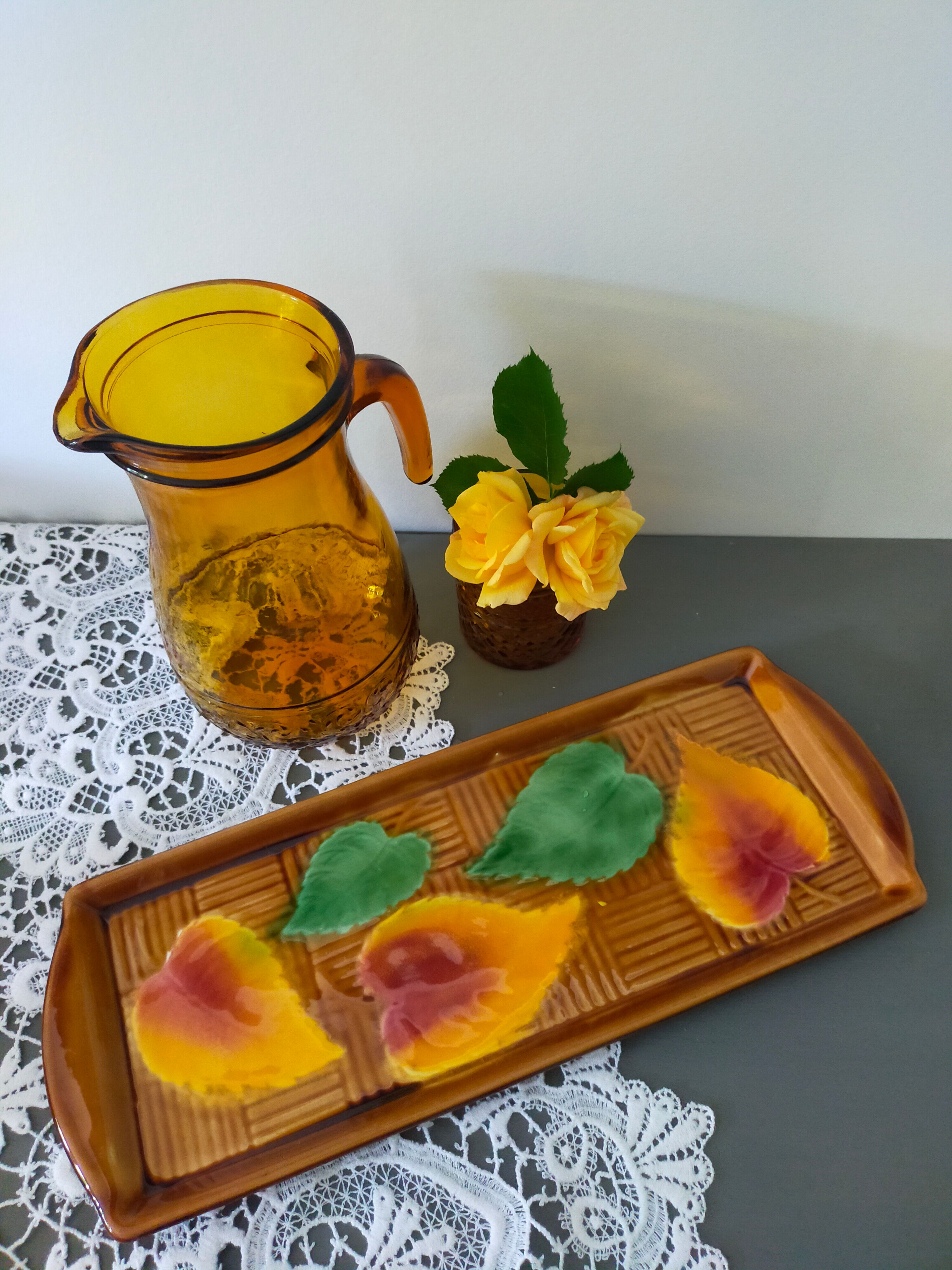 Cake dish ceramic majolica Sarreguemines France