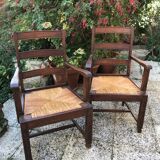 Rustic country wooden armchair