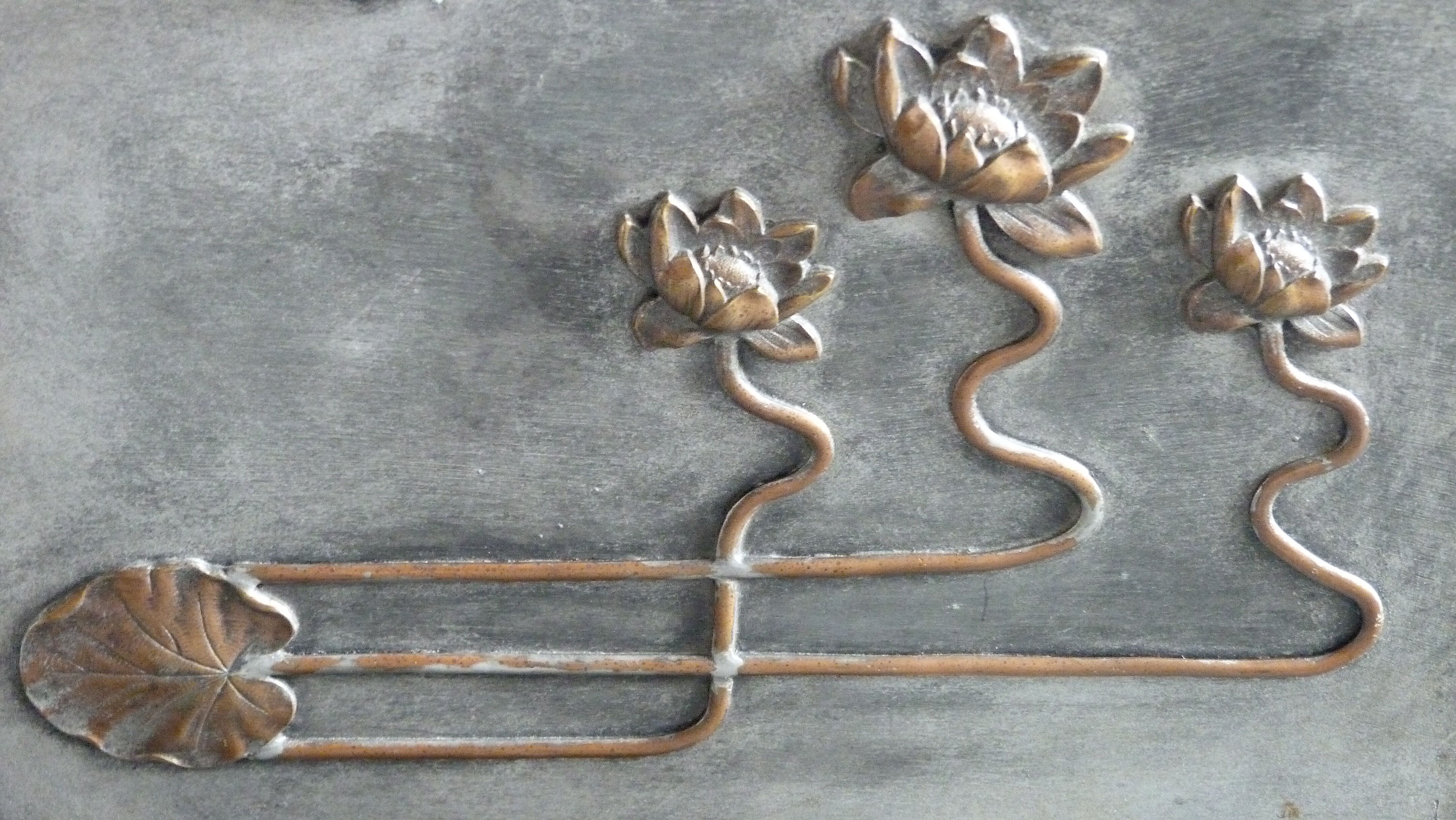 Art nouveau letter holder by Elsie Ward Hering