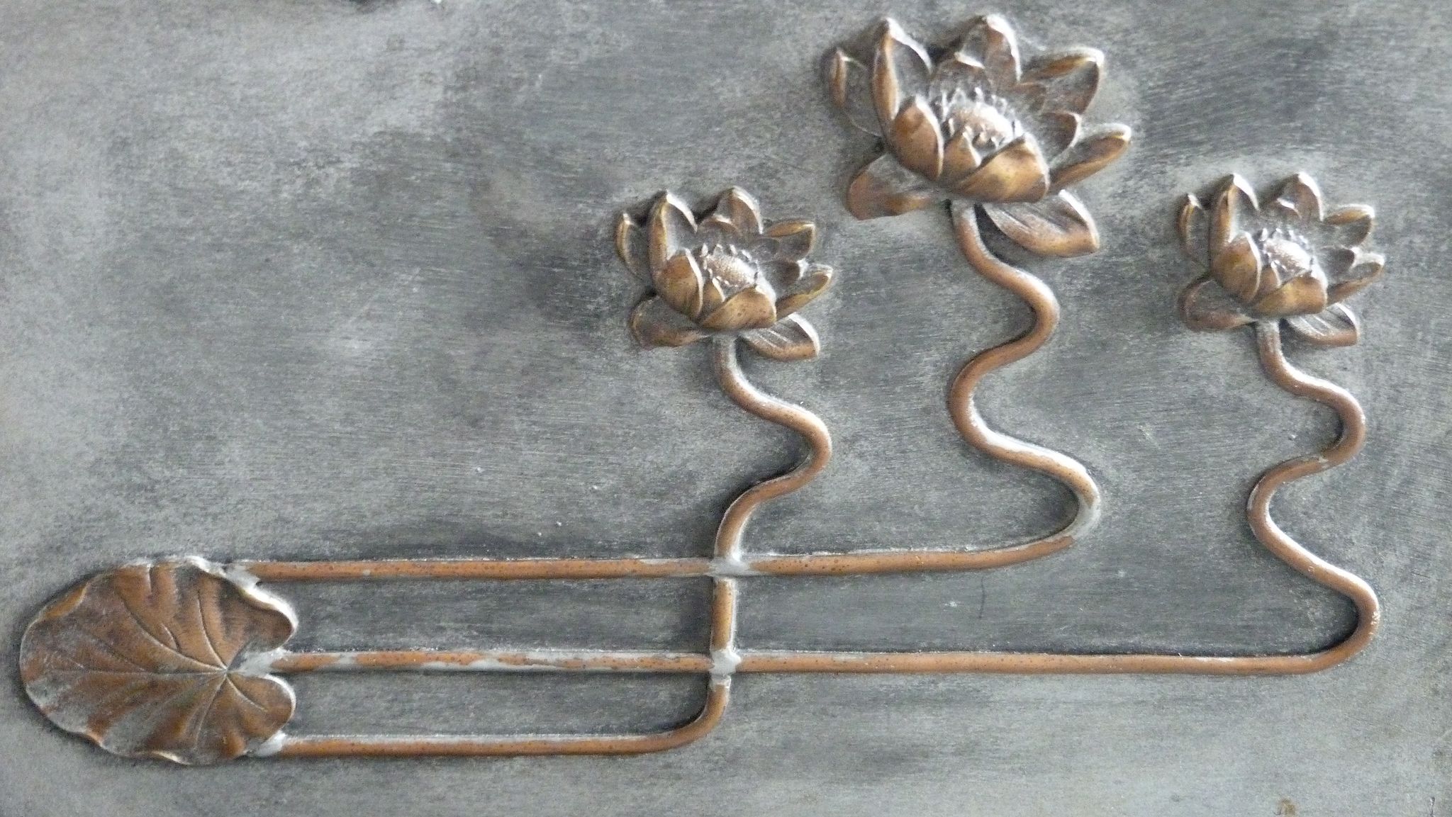 Art nouveau letter holder by Elsie Ward Hering