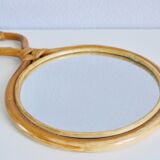 Rattan hand mirror 22x38cm