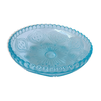 Coupelle en verre moulé bleu Verrerie Schmid Alsace