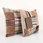 Lot de 2 housses de coussin kilim vintage 46x46 cm