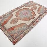Turkish Red & Beige Classic Vintage Rug, 130x229Cm