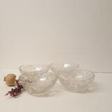 Set of 4 chiseled glass cups