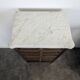 Louis XVI style chest of drawers in mahogany and Carrara marble