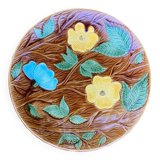 Plat barbotine Sarreguemines fleurs