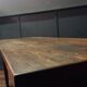 Table de ferme française antique en bois fruitier
