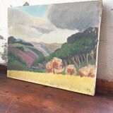 Landscape canvas colorful 41 x 33 cm