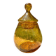 Large amber bubble glass sweet jar from Biot, 1960s.