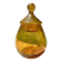 Large amber bubble glass sweet jar from Biot, 1960s.
