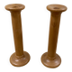Paire de bougeoirs scandinaves en bois