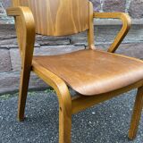 vintage Scandinavian wooden office armchair