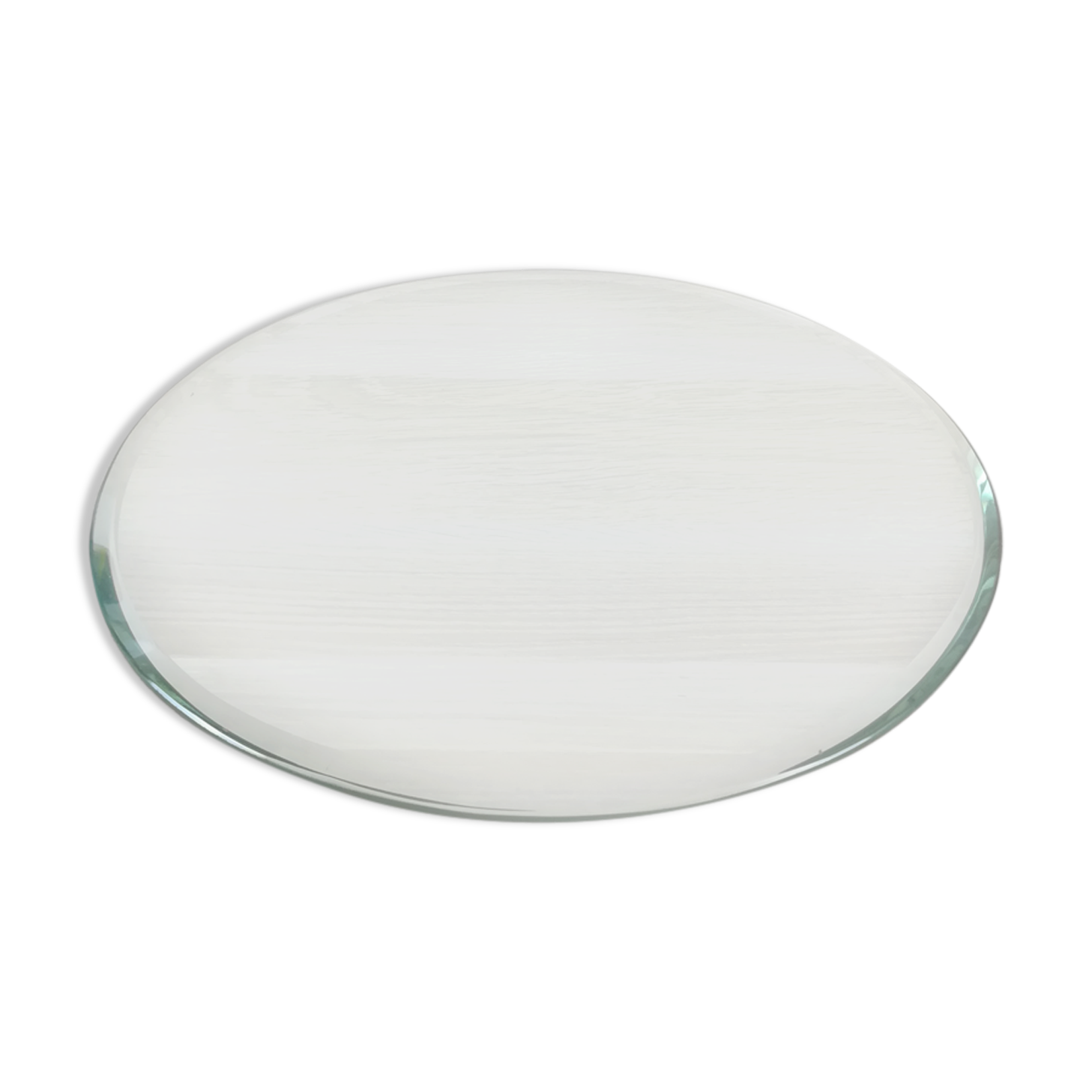 Mirror beveled round top