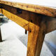 Old farm table with extension cords