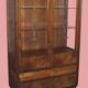 Art Deco display cabinet in walnut veneer and engraved glass, 1920s
