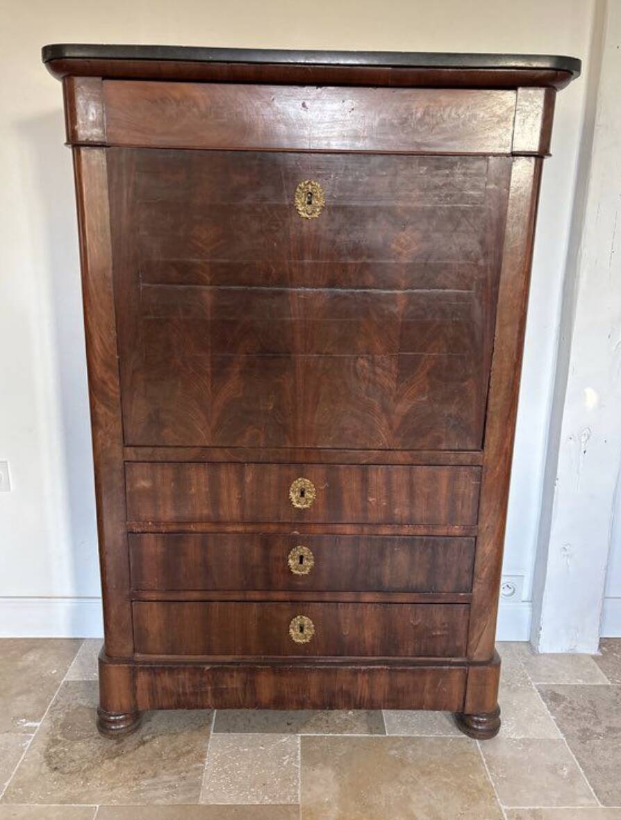 Flamed Mahogany Secretary - Louis-Philippe Period