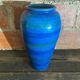 Antique ALDO LONDI vase for Bitossi, Chiseled Ceramic, Blue, Rimini Series