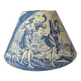 Blue toile de Jouy lampshade, antique Diane chasseresse