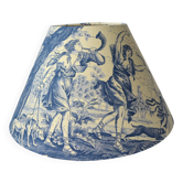 Abat-jour toile de Jouy bleu, antique Diane chasseresse