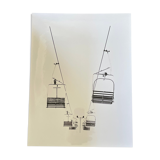 Photograph black and white silver print circa 1970 chairlift