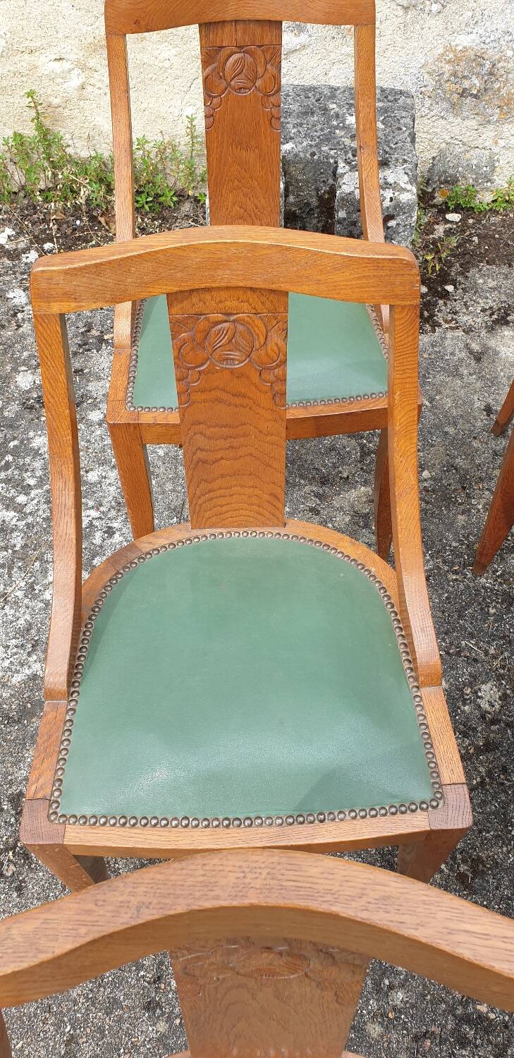 Suite de 6 chaises gondole Art Déco 1930